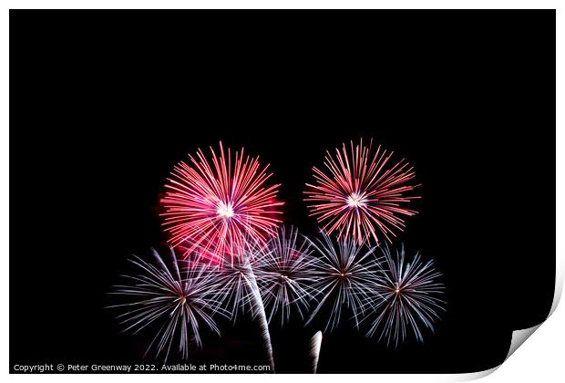 Fireworks At The British Firework Championships Print by Peter Greenway