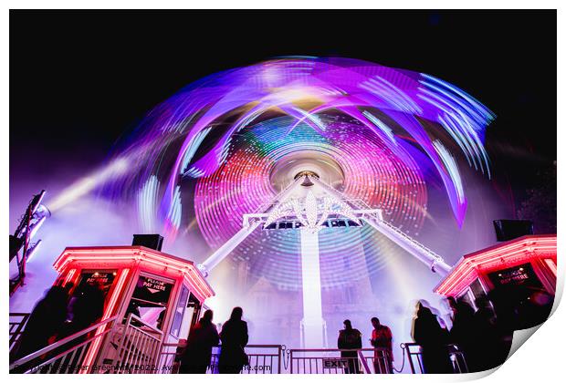 Heart Stopping & Awesome 'Air' Ride At The Annual Street Fair In Print by Peter Greenway