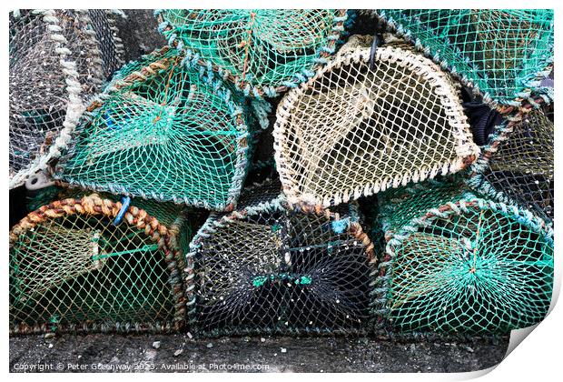 Empty Fishermen Lobster Pots On The Isle Of Skye, Scotland Print by Peter Greenway