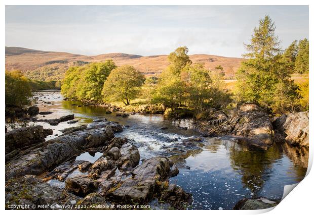Landscape Around Little Garve In The Scottish Highlands In Autum Print by Peter Greenway