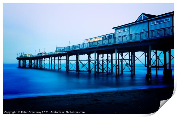 The Grand Pier At Teignmouth At Night Print by Peter Greenway