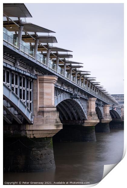 Blackfriars Bridge In London ( Long Exposure ) Print by Peter Greenway