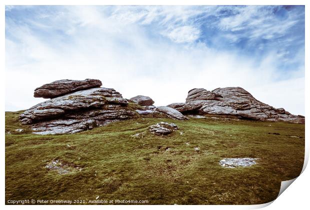 Haytor Tor On Dartmoor In Devon Print by Peter Greenway