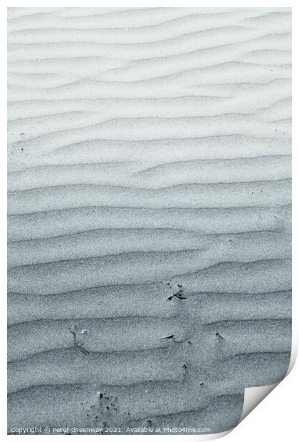Wind Blown Ripples In The Sand Print by Peter Greenway