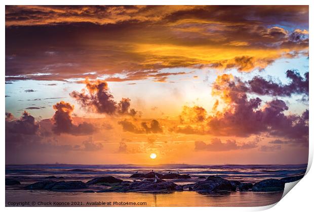 Pacific Ocean Sunset Print by Chuck Koonce