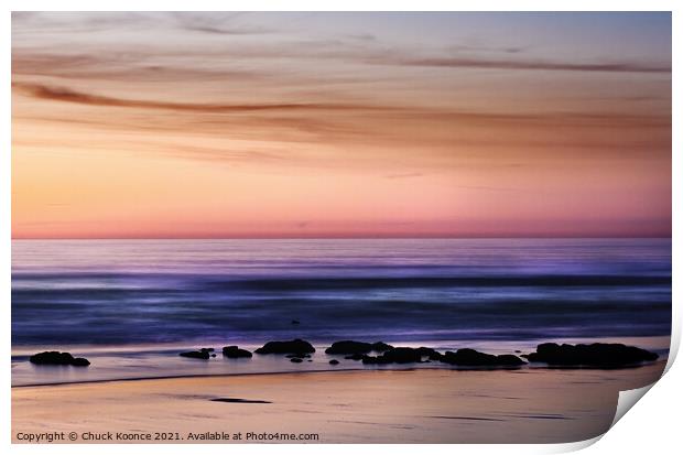 Pacific Ocean at Sunset Print by Chuck Koonce