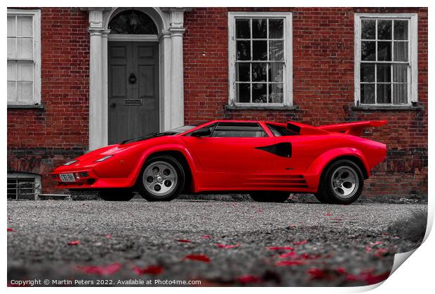 Red Hot Supercar Print by Martin Yiannoullou