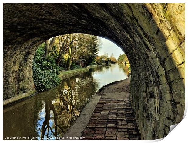 Under the canal bridge Print by mike kearns