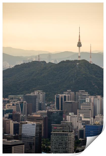 Seoul Tower on Namsan Mountain in central Seoul South Korea Print by Mirko Kuzmanovic
