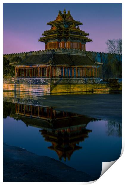 Northwestern tower of the Forbidden City Palace Museum in Beijing, China Print by Mirko Kuzmanovic