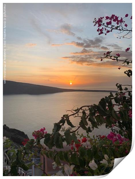 Santorini Sunset Print by Harding&Gray 