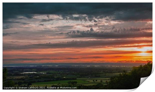Sunset over the Severn Print by Graham Lathbury