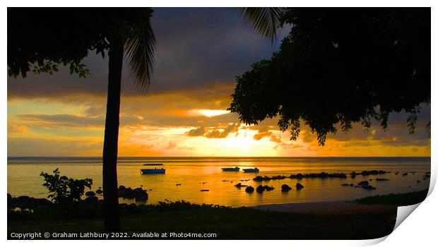 Mauritius Sunset Print by Graham Lathbury