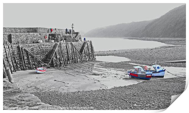Clovelly Harbour Wall Print by Graham Lathbury