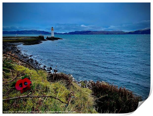 Poppies at Rubha Nan Gall Lighthouse Print by Graham Lathbury