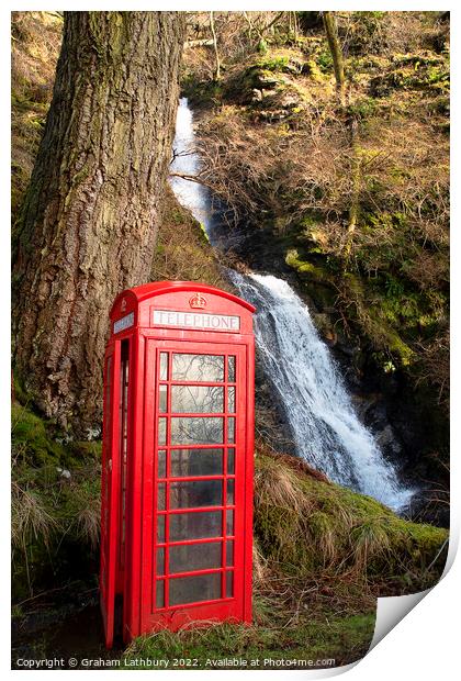 Carsaig Telephone Box Print by Graham Lathbury