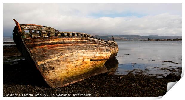 Salen Fishing Boats Print by Graham Lathbury