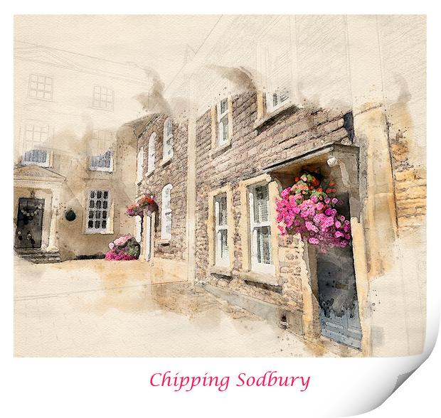 Chipping Sodbury Watercolour Print by Graham Lathbury