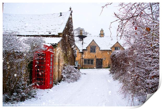Castle Combe in winter Print by Graham Lathbury