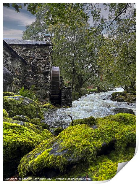 Borrowdale Water Mill Print by Graham Lathbury