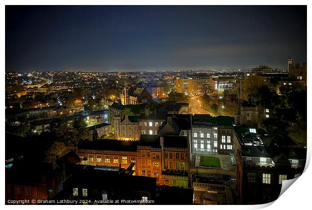 Bristol Night Cityscape Print by Graham Lathbury