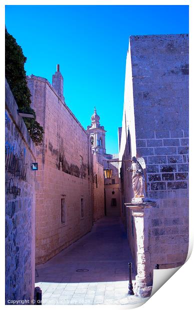 Mdina Side Street, Malta Print by Graham Lathbury