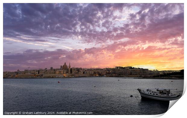 Valletta Sunset Malta Print by Graham Lathbury