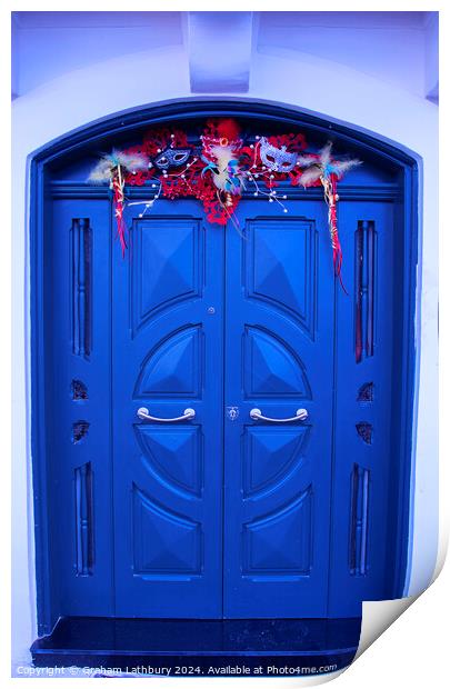 Valletta festival Door Print by Graham Lathbury