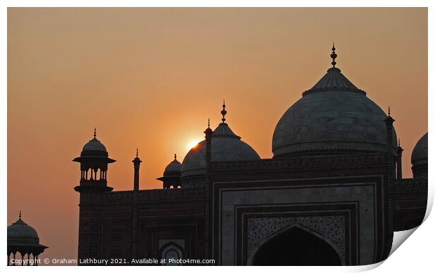 Taj Mahal, India Print by Graham Lathbury