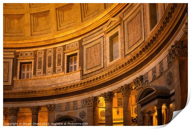 Interior of the Pantheon in Rome Print by Stuart Chard