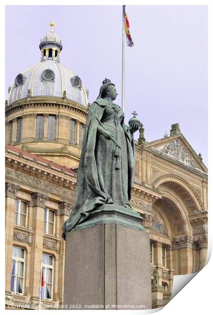 Statue of Queen Victoria Birmingham Print by Stuart Chard