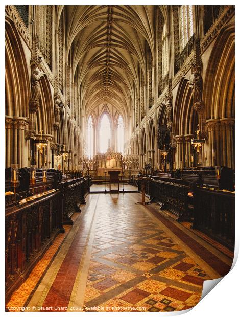 Lichfield Cathedral Interior Print by Stuart Chard