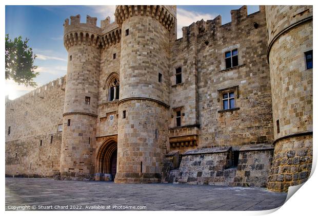 Grand Master Palace in medieval city of Rhodes Print by Stuart Chard