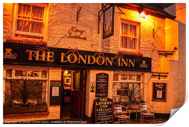 The London Inn pub at Padstow Cornwall Print by Stuart Chard
