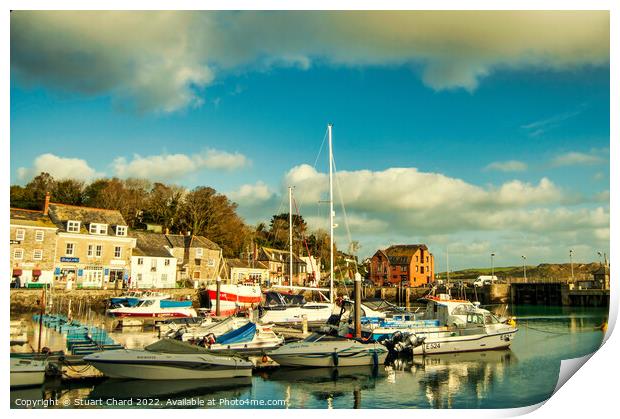 Padstow harbour and fishing boats Print by Stuart Chard