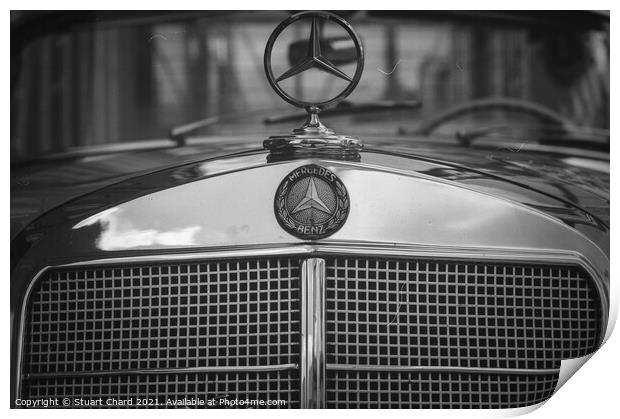 Vintage Mercedes Benz Car Print by Stuart Chard