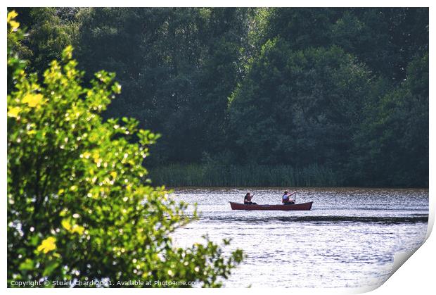 Two men in a boat Print by Stuart Chard