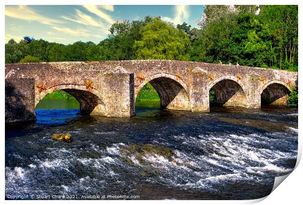 Bickleigh Bridge on the River Exe  Print by Stuart Chard