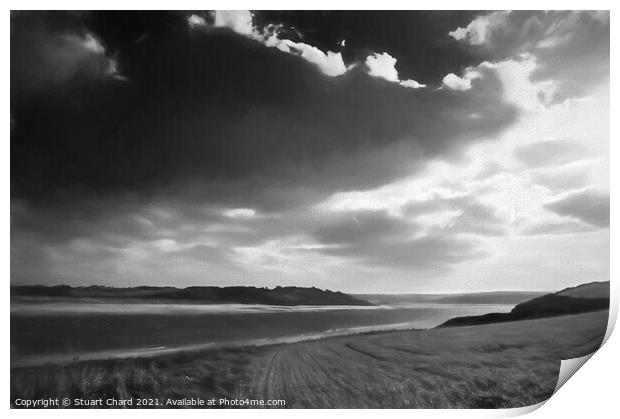 River estuary with dunes and beach at Hayle in Nor Print by Stuart Chard