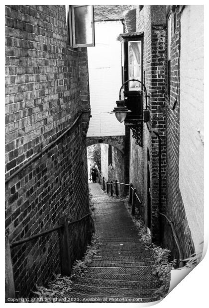 Old narrow street in Bridgnorth Shropshire Print by Stuart Chard