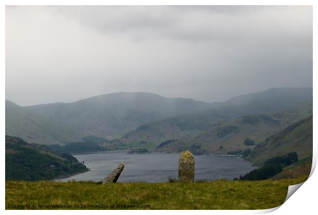 Standing stones on Four Stone Hill, Haweswater, th Print by Peter Wiseman
