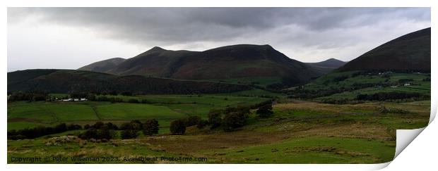 View from Low Rigg near Keswick towards Skiddaw and Great Calva Print by Peter Wiseman
