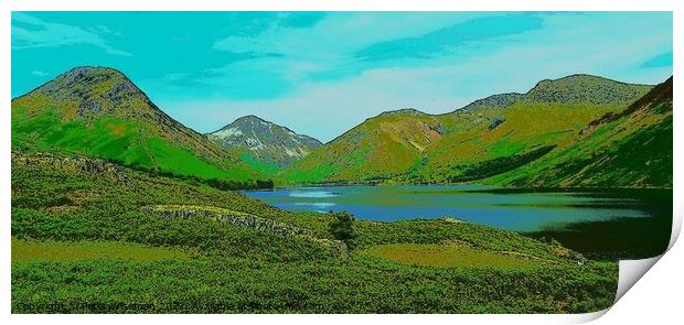 Digital art image of Wasdale in the Lake District Print by Peter Wiseman