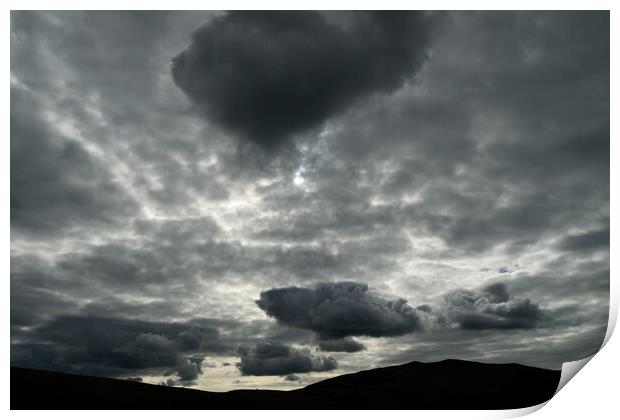 Clouds over Sale Fell in the Lake District. Print by Peter Wiseman