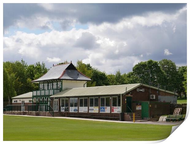 Cricket pavilion Honley Holmfirth Print by Roy Hinchliffe