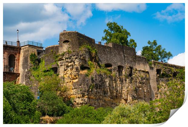 Bock Casemates, a rocky fortification in Luxembourg City Print by Chun Ju Wu