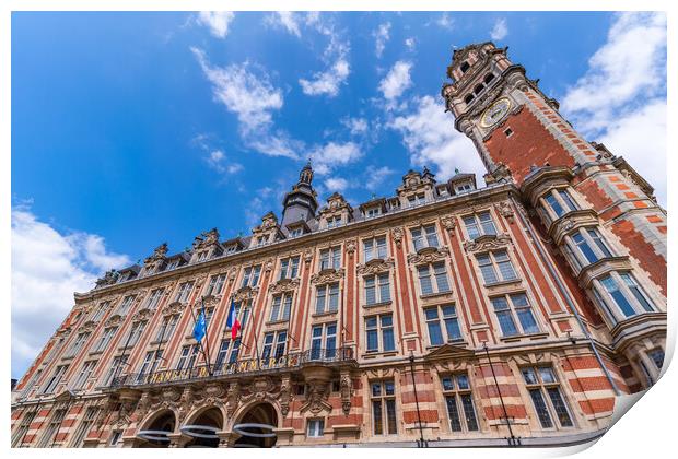 Chambre de commerce at Lille, France Print by Chun Ju Wu