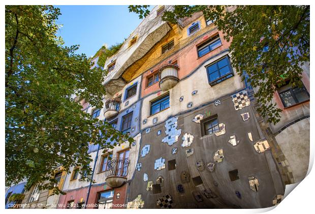 Hundertwasserhaus, an apartment house in Vienna, Austria Print by Chun Ju Wu