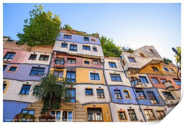 Hundertwasserhaus, an apartment house in Vienna, Austria Print by Chun Ju Wu