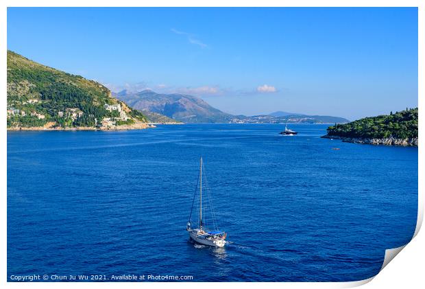 Adriatic Sea outside the old city of Dubrovnik, Croatia Print by Chun Ju Wu